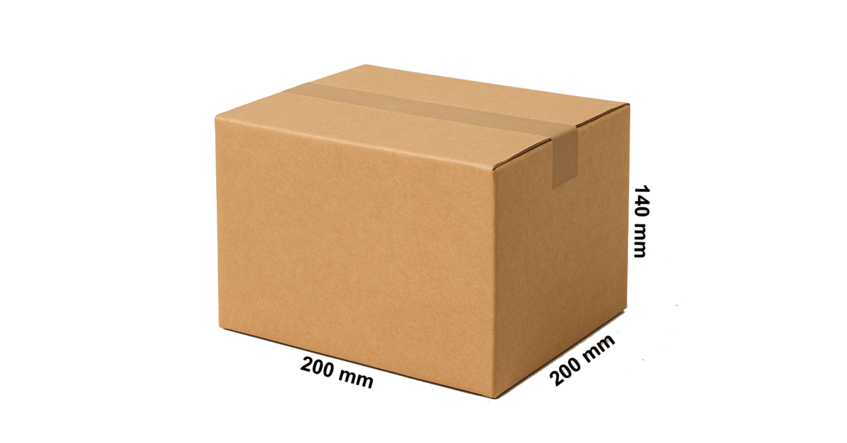 Cutie carton ondulat 200x200x140 mm, tip CO3, culoare maro - imagine 3