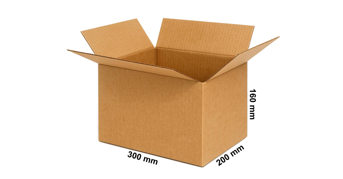 Palet cutie carton 300x200x160 mm, FEFCO 201, CO3, maro, 960 buc. - imagine 2